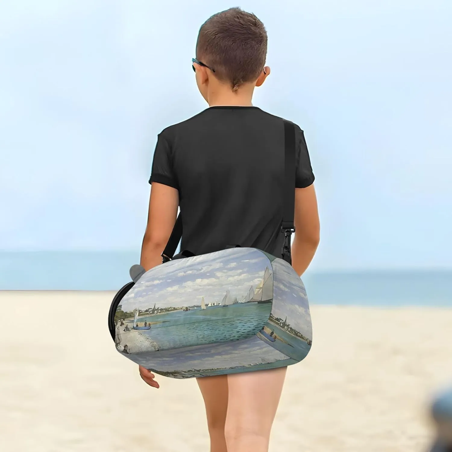 Regatta Painting Claude Monet Girls Tote Duffle Bags Travel Overnight Weekender Duffel Carry on Duffel for Boys Kids Gym Duffle
