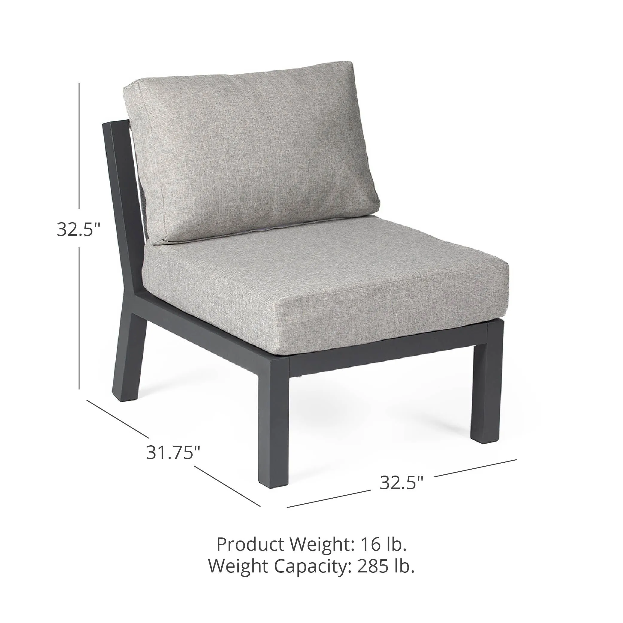 Scratch and Dent, Caspian Armless Chair with Cushions