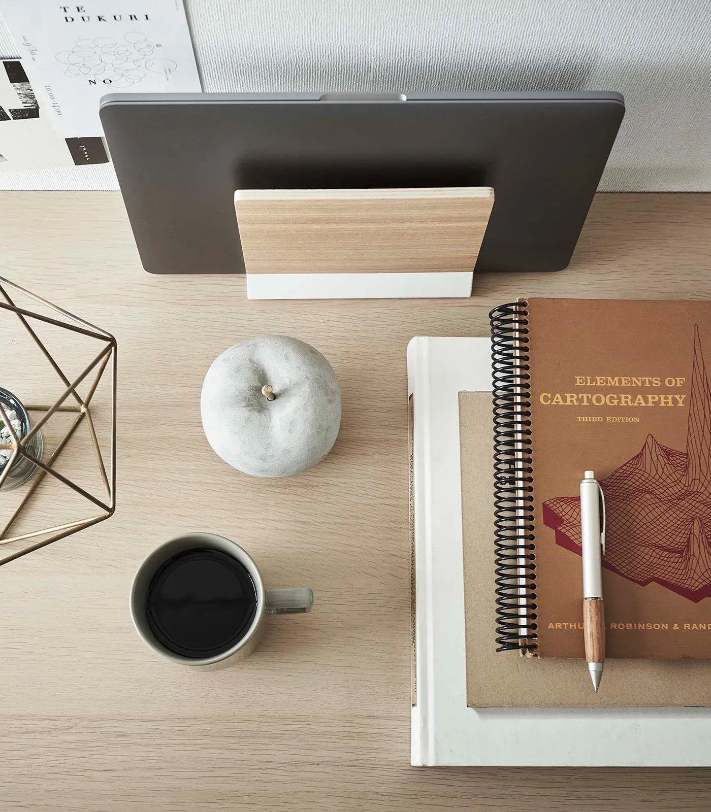 Slim Laptop Stand - Steel   Wood