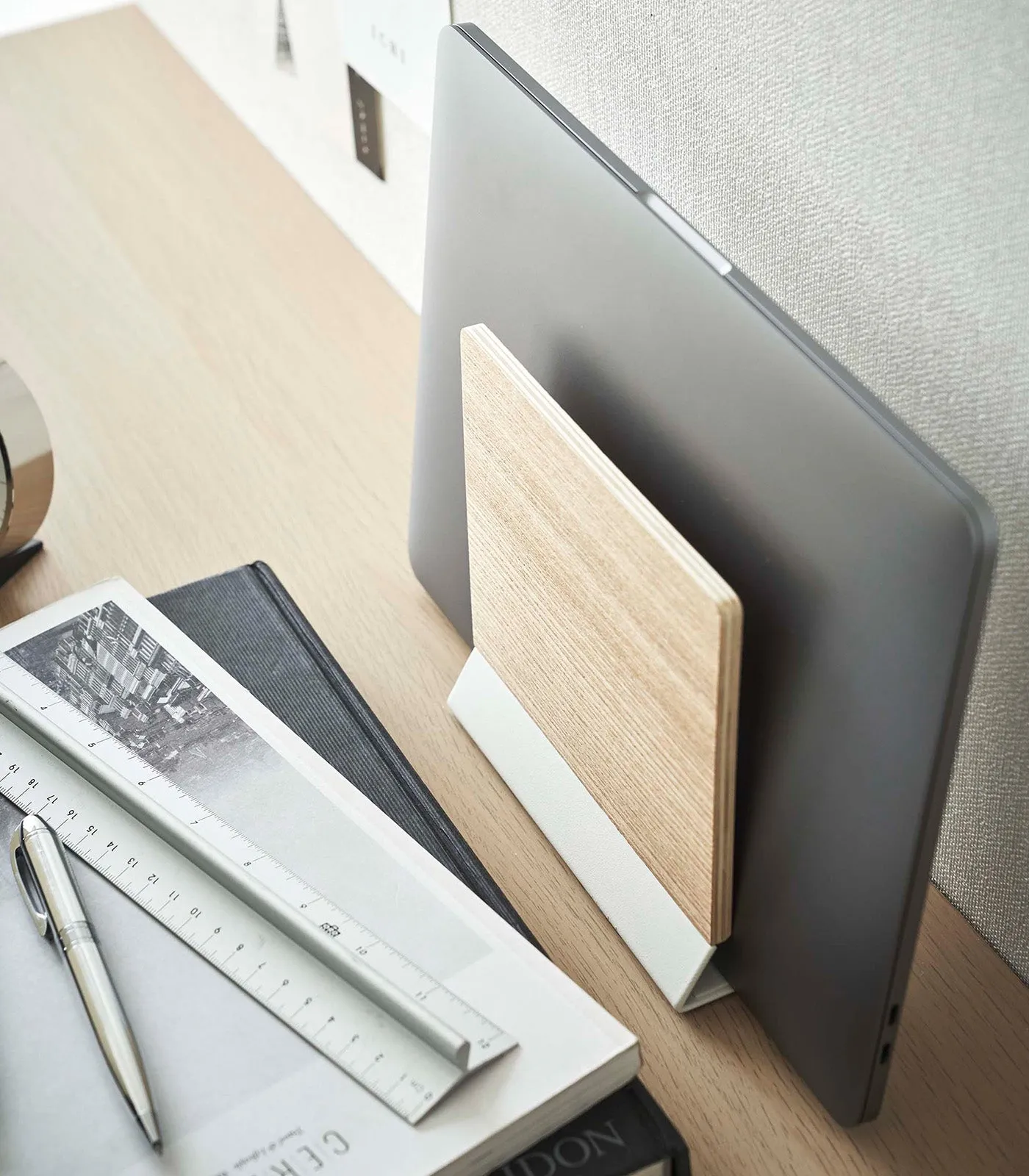 Slim Laptop Stand - Steel   Wood