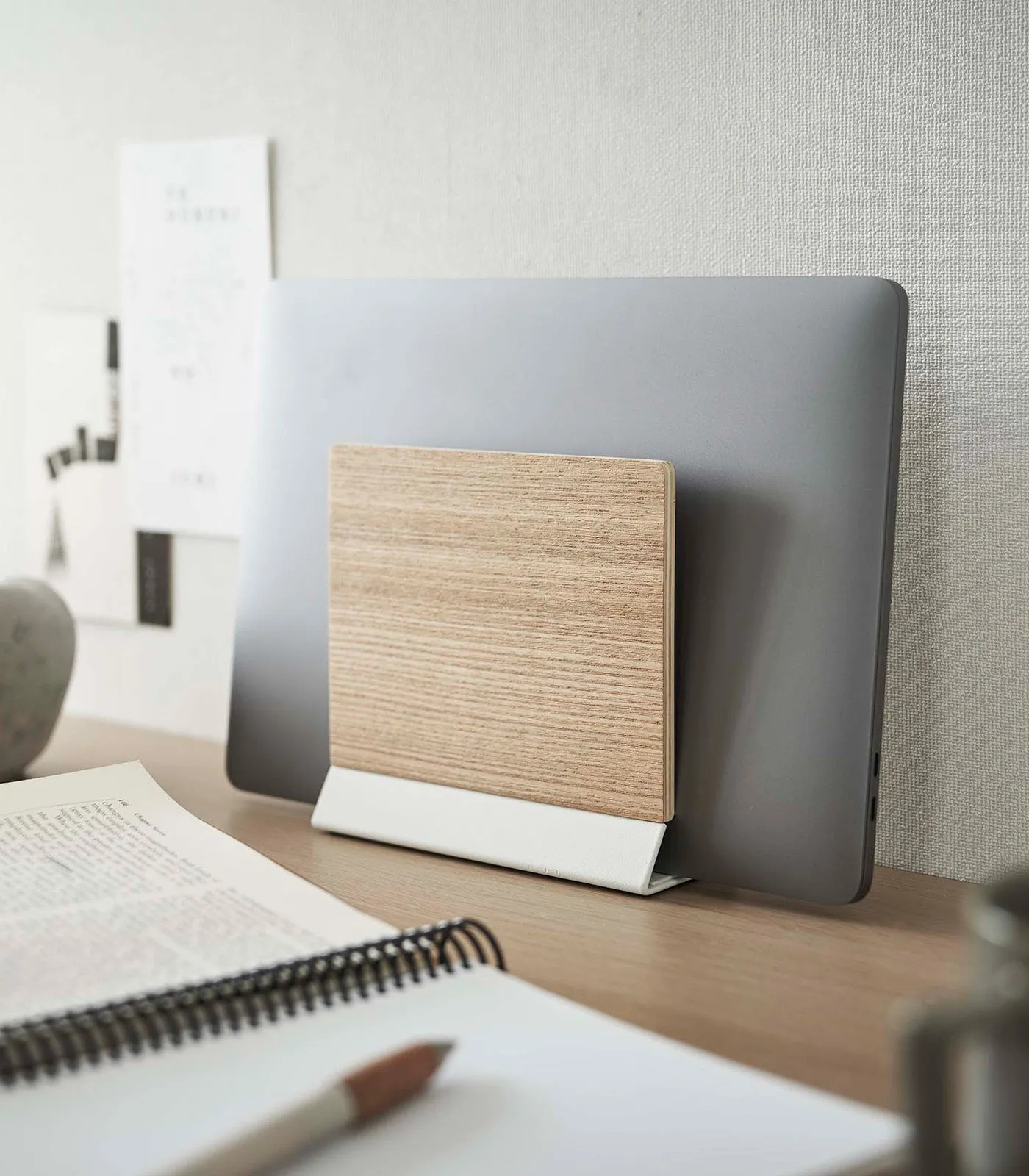 Slim Laptop Stand - Steel   Wood