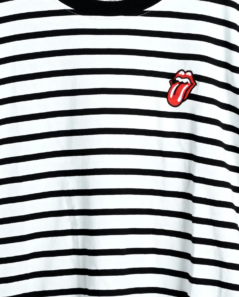 Striped Embroidered Tongue T-Shirt