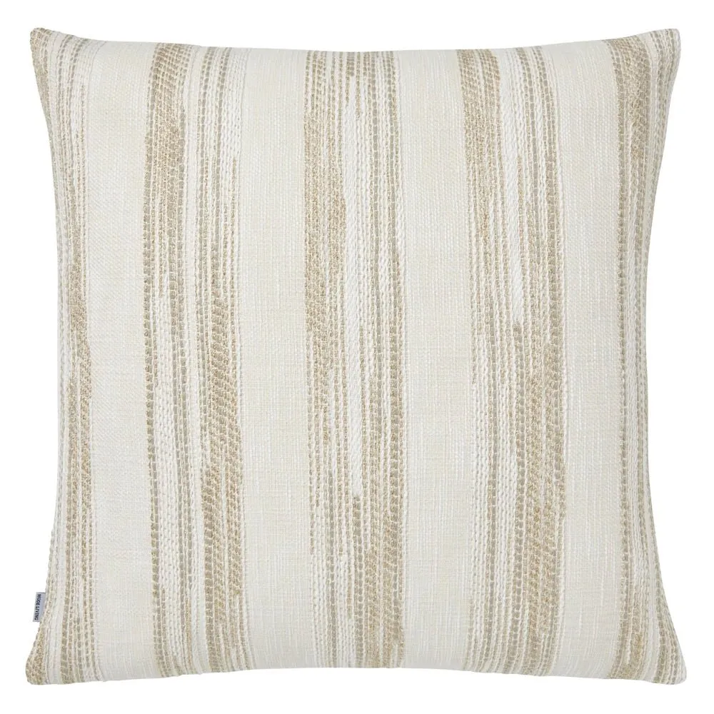 Terra Striped Beige Metallic Pillows by Mode Living