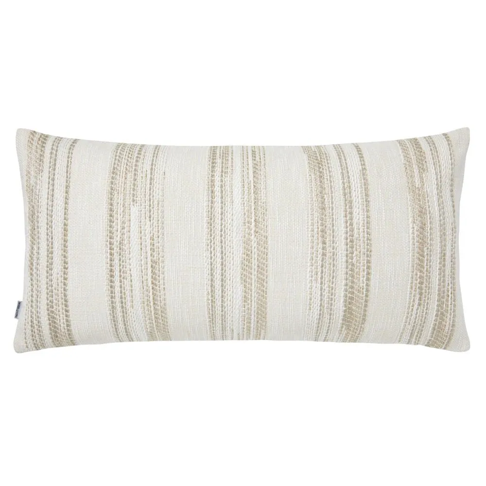 Terra Striped Beige Metallic Pillows by Mode Living