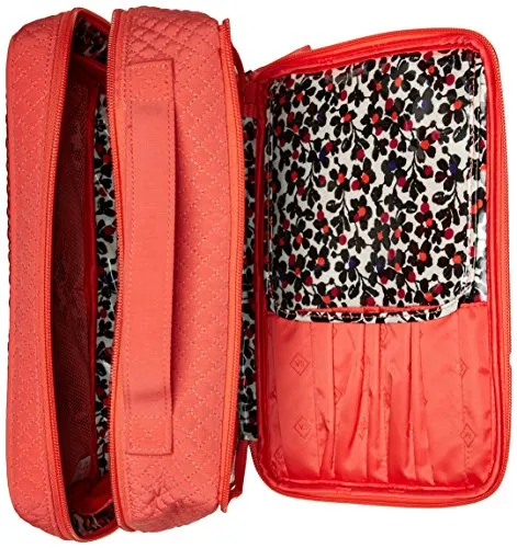 Vera Bradley Iconic Large Blush & Brush Case, Microfiber, Coral Reef