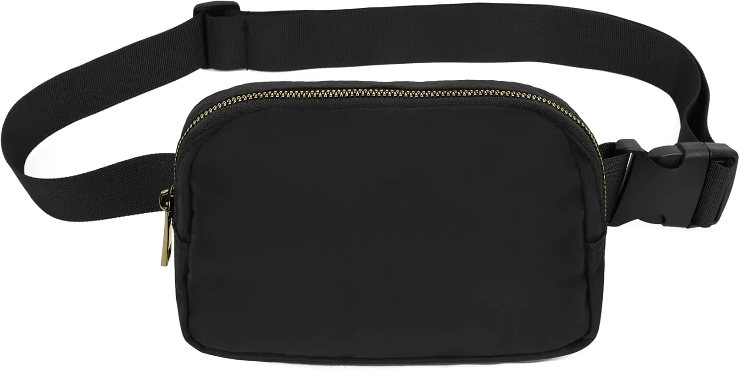 VOROLO Fanny Pack Crossbody Bag For Women And Men Belt Bag Gift For Women Bum Bag with Adjustable Strap for Sports Black No Rope
