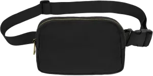 VOROLO Fanny Pack Crossbody Bag For Women And Men Belt Bag Gift For Women Bum Bag with Adjustable Strap for Sports Black No Rope