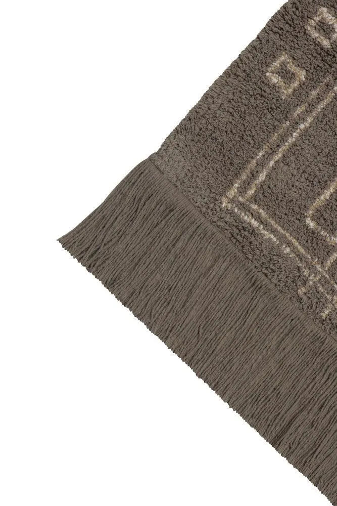 WASHABLE AREA RUG KERMAN BROWN