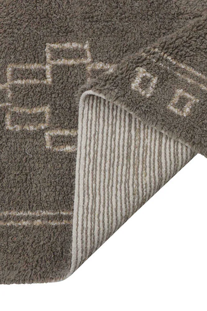 WASHABLE AREA RUG KERMAN BROWN