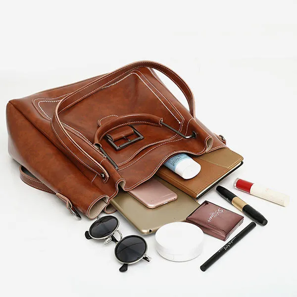 Women Faux Leather Three-piece Set Handbag Shoulder Bag Clutch